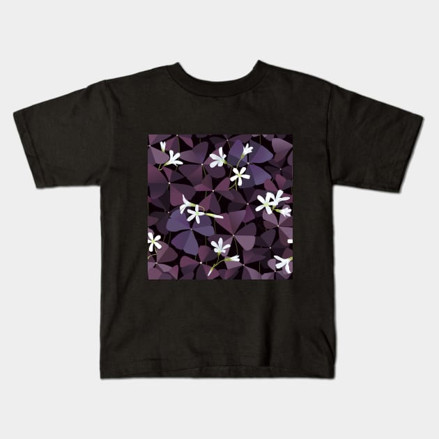 Charmed Velvet Shamrock pattern Kids T-Shirt by Avisnanna